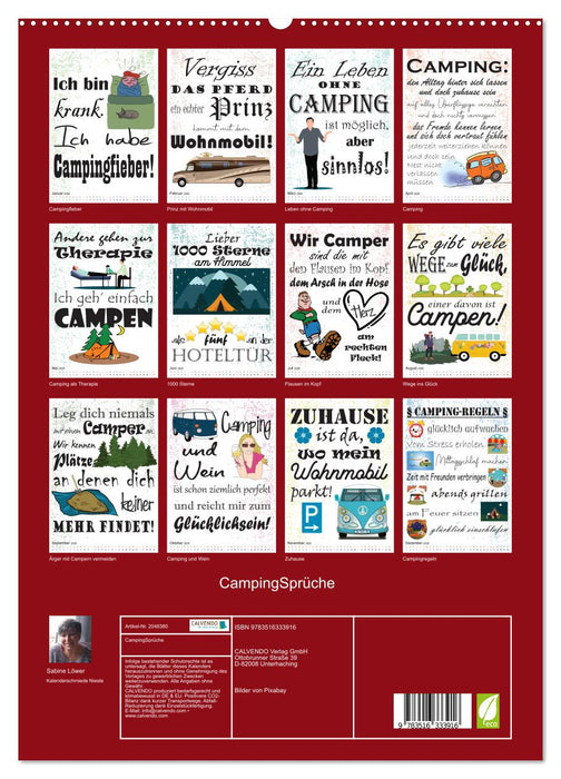 CampingSprüche (CALVENDO Premium Wandkalender 2026)