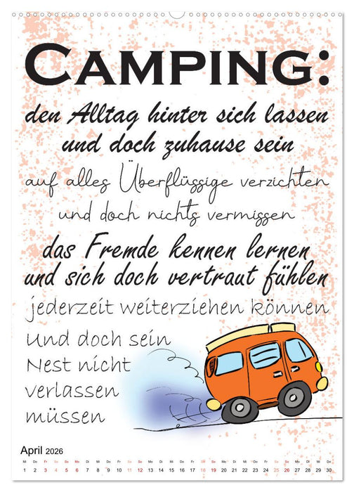 CampingSprüche (CALVENDO Premium Wandkalender 2026)
