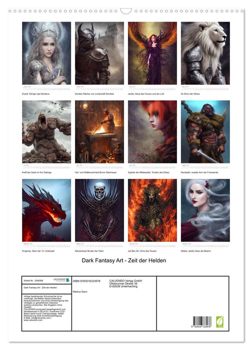 Dark Fantasy Art - Zeit der Helden (CALVENDO Wandkalender 2026)
