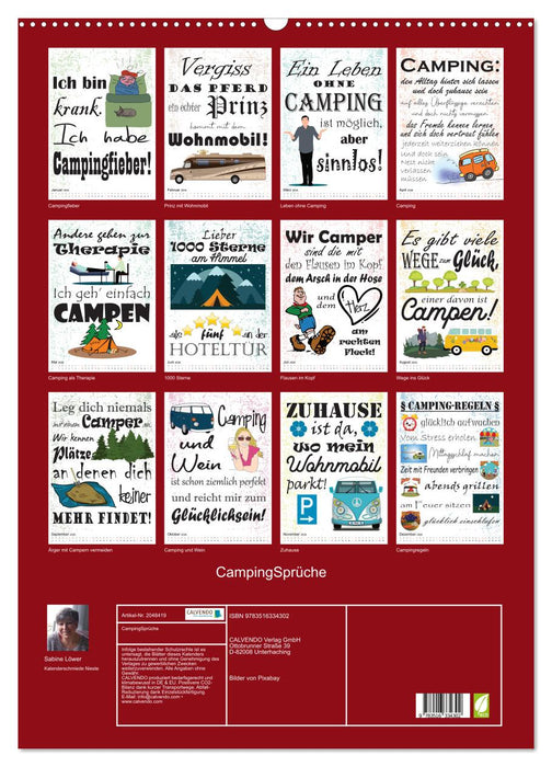 CampingSprüche (CALVENDO Wandkalender 2026)