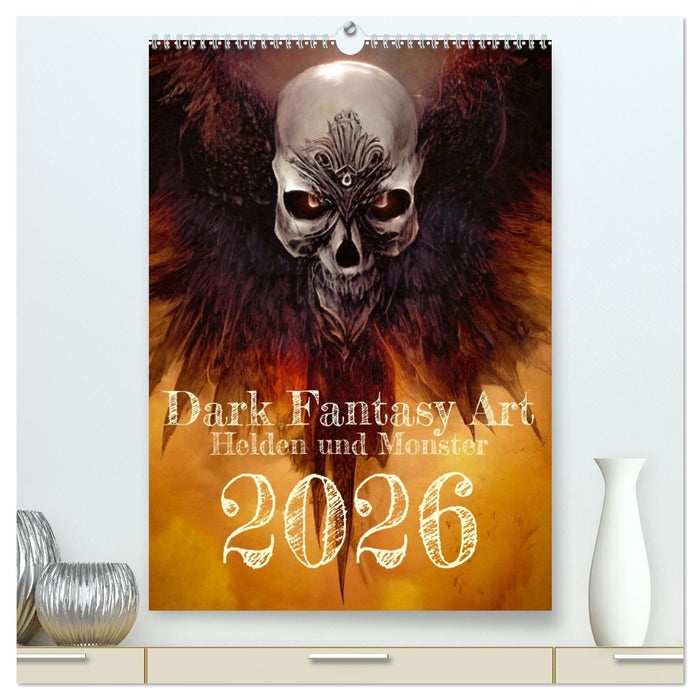 Dark Fantasy Art - Helden und Monster (CALVENDO Premium Wandkalender 2026)