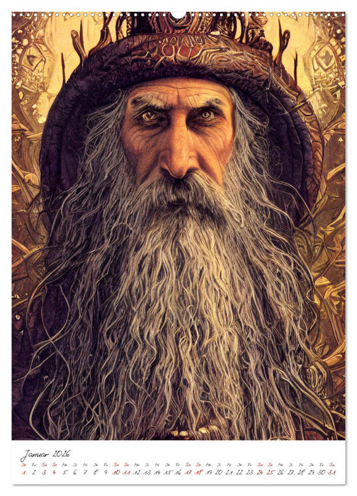 Dark Fantasy Art - Helden und Monster (CALVENDO Premium Wandkalender 2026)