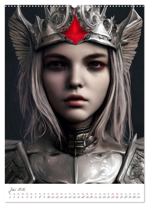 Dark Fantasy Art - Helden und Monster (CALVENDO Premium Wandkalender 2026)