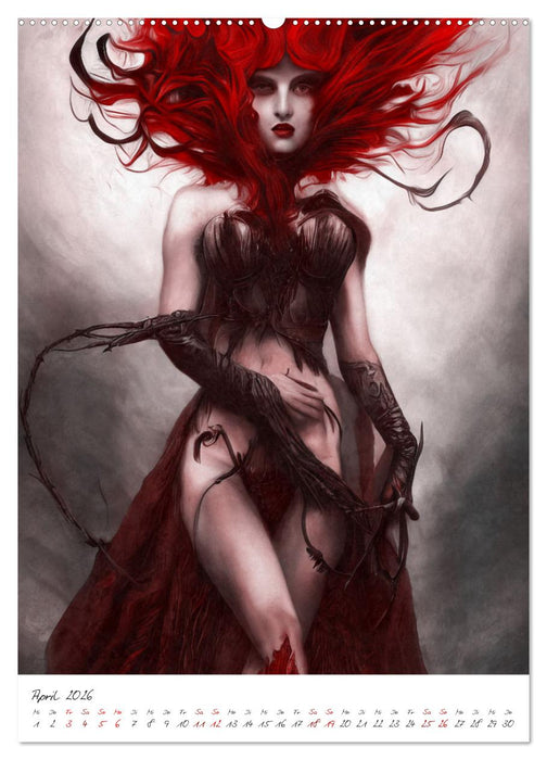 Dark Fantasy Art - Helden und Monster (CALVENDO Wandkalender 2026)