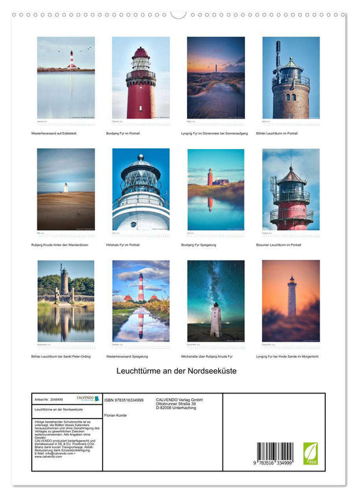 Leuchttürme an der Nordseeküste (CALVENDO Premium Wandkalender 2026)