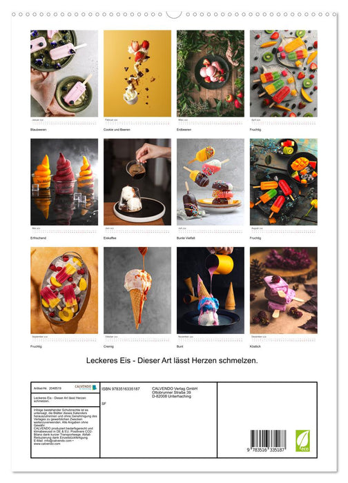 Leckeres Eis - Dieser Art lässt Herzen schmelzen. (CALVENDO Premium Wandkalender 2026)
