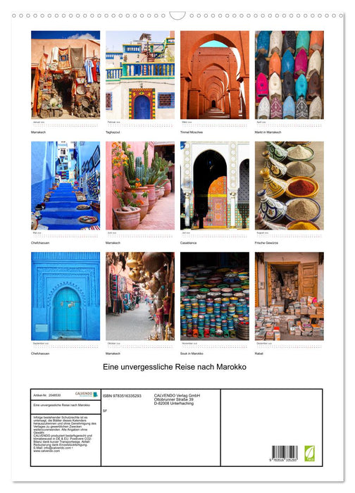 Eine unvergessliche Reise nach Marokko (CALVENDO Wandkalender 2026)