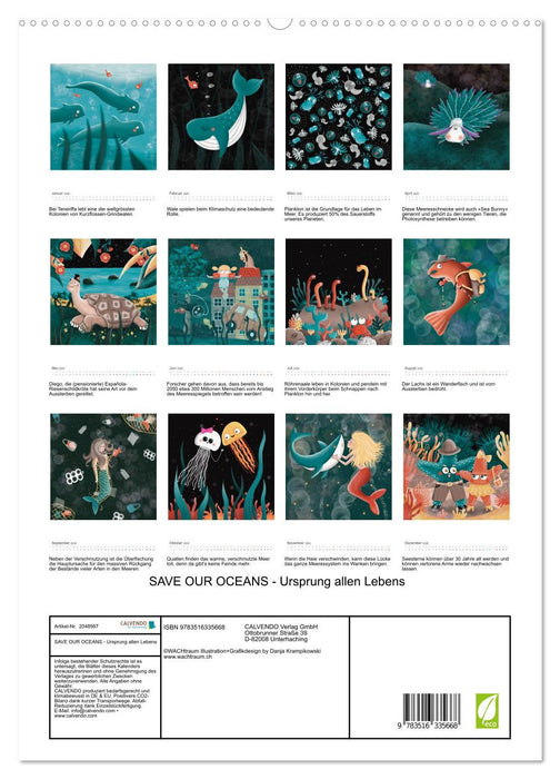 SAVE OUR OCEANS - Ursprung allen Lebens (CALVENDO Premium Wandkalender 2026)