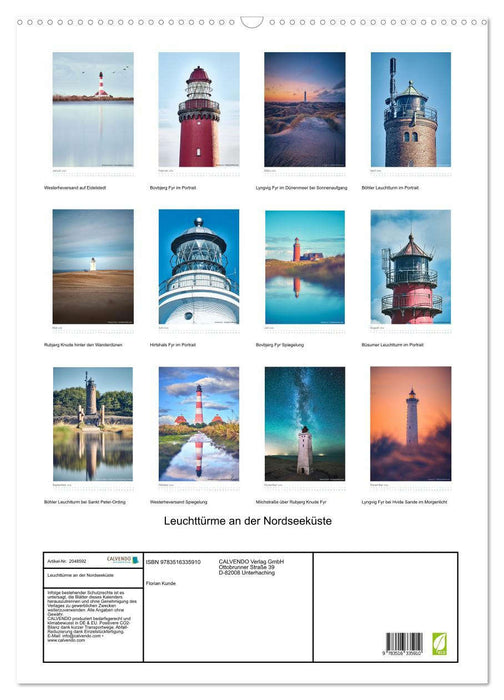 Leuchttürme an der Nordseeküste (CALVENDO Wandkalender 2026)