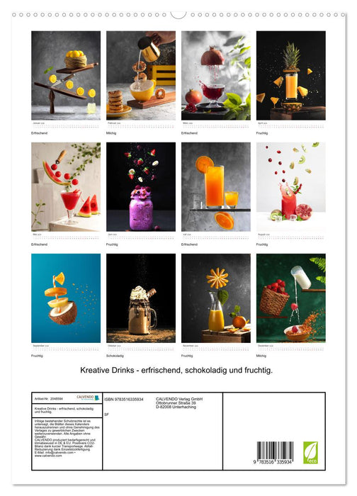Kreative Drinks - erfrischend, schokoladig und fruchtig. (CALVENDO Premium Wandkalender 2026)
