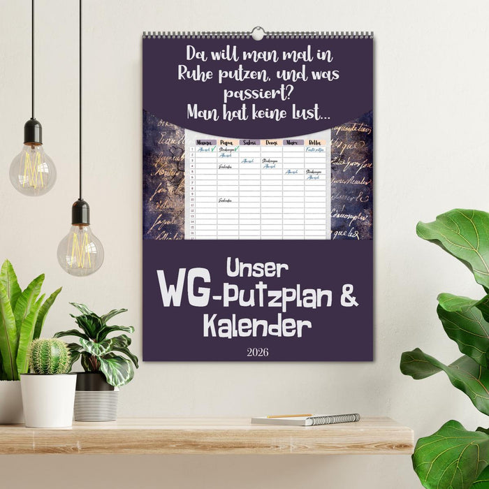 Gothic WG-Putzplan & Kalender 2026 (CALVENDO Wandkalender 2026)
