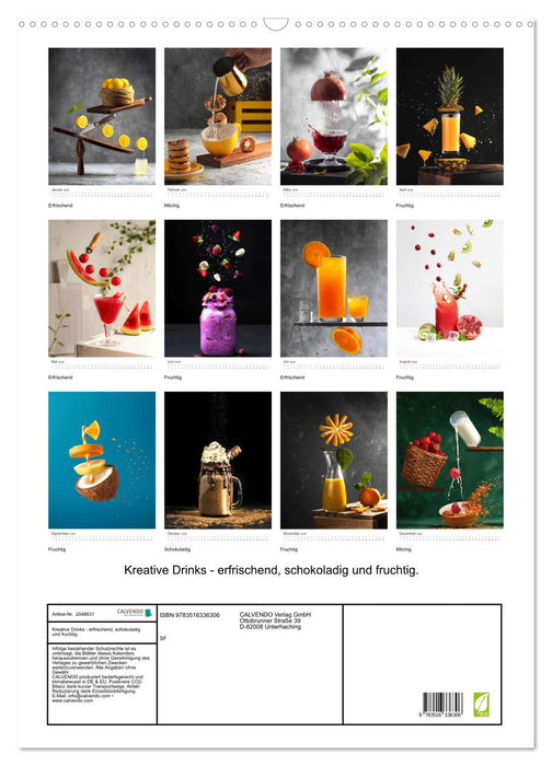 Kreative Drinks - erfrischend, schokoladig und fruchtig. (CALVENDO Wandkalender 2026)