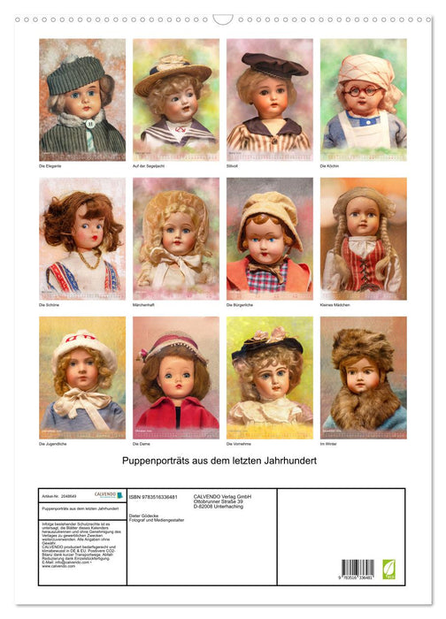 Puppenporträts aus dem letzten Jahrhundert (CALVENDO Wandkalender 2026)