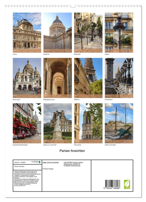 Pariser Ansichten (CALVENDO Premium Wandkalender 2026)