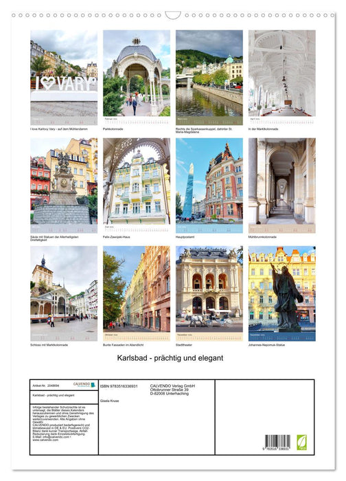 Karlsbad - prächtig und elegant (CALVENDO Wandkalender 2026)