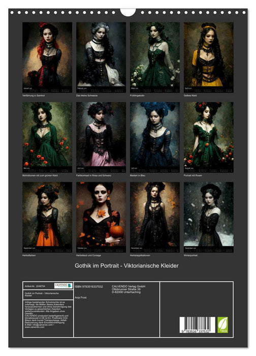 Gothik im Portrait - Viktorianische Kleider (CALVENDO Wandkalender 2026)