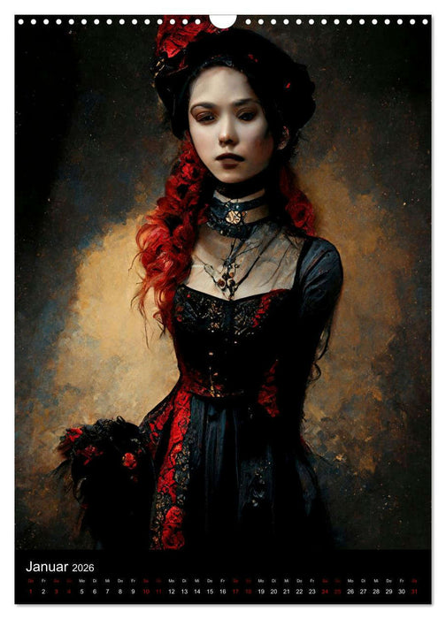 Gothik im Portrait - Viktorianische Kleider (CALVENDO Wandkalender 2026)