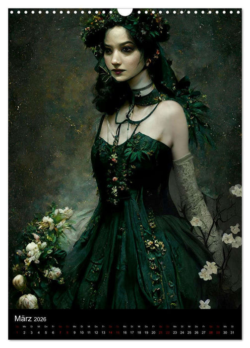 Gothik im Portrait - Viktorianische Kleider (CALVENDO Wandkalender 2026)