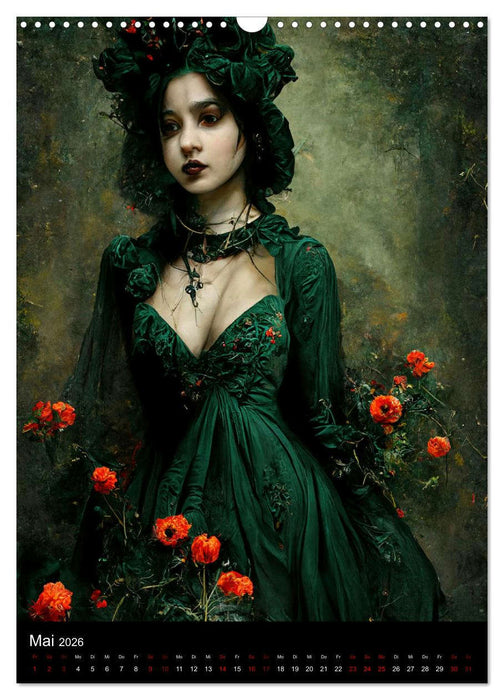 Gothik im Portrait - Viktorianische Kleider (CALVENDO Wandkalender 2026)