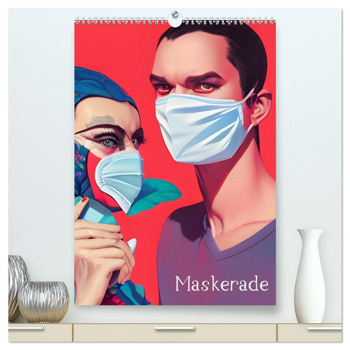 Maskerade - farbenfrohe Mund-Nase-Bedeckungen (CALVENDO Premium Wandkalender 2026)
