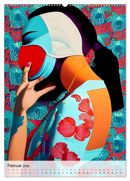 Maskerade - farbenfrohe Mund-Nase-Bedeckungen (CALVENDO Premium Wandkalender 2026)