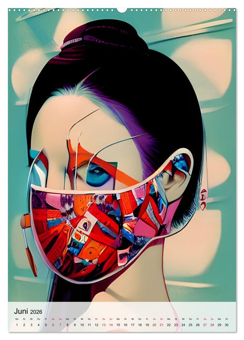 Maskerade - farbenfrohe Mund-Nase-Bedeckungen (CALVENDO Premium Wandkalender 2026)