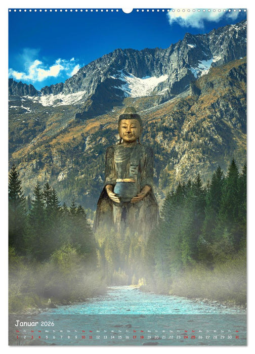 Kraft mit Buddha (CALVENDO Premium Wandkalender 2026)