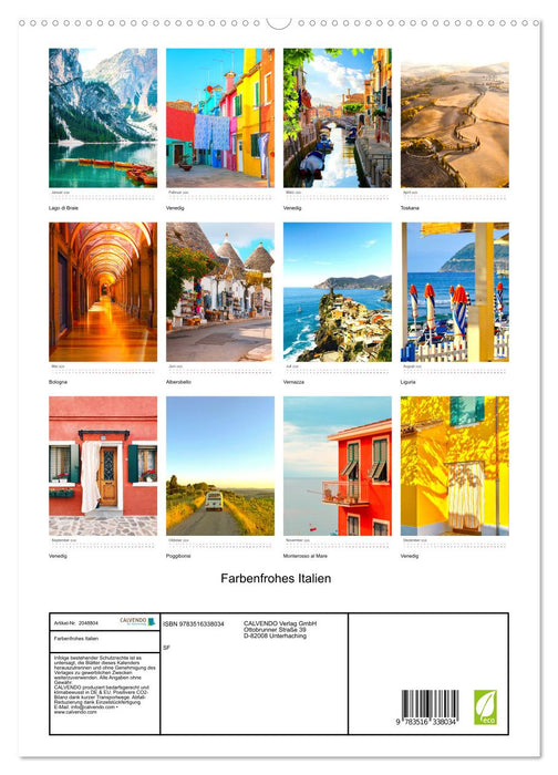 Farbenfrohes Italien (CALVENDO Premium Wandkalender 2026)