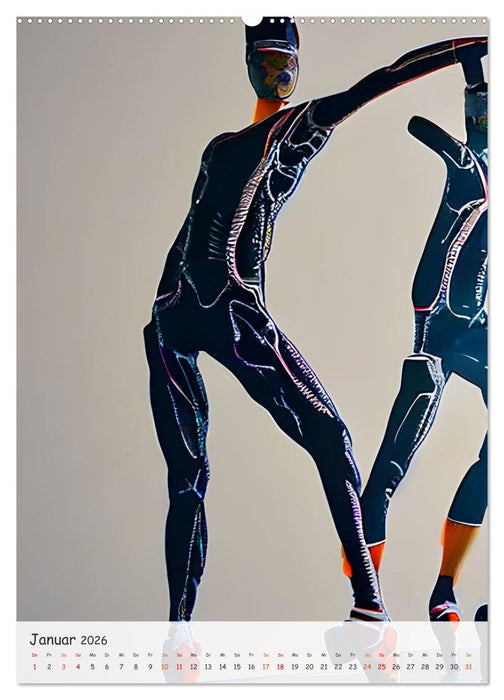 Tanzende Roboter - Computerträume aus der KI (CALVENDO Premium Wandkalender 2026)