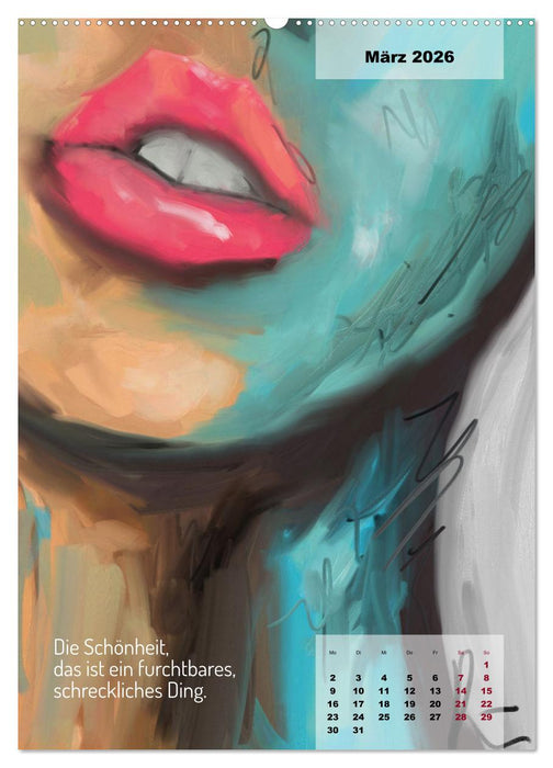 Seelenwünsche - Kunstkalender mit Texten zum Innehalten (CALVENDO Premium Wandkalender 2026)