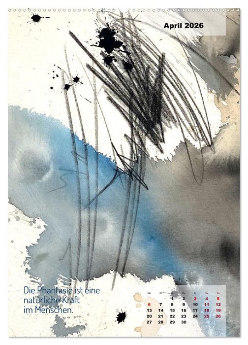 Seelenwünsche - Kunstkalender mit Texten zum Innehalten (CALVENDO Premium Wandkalender 2026)