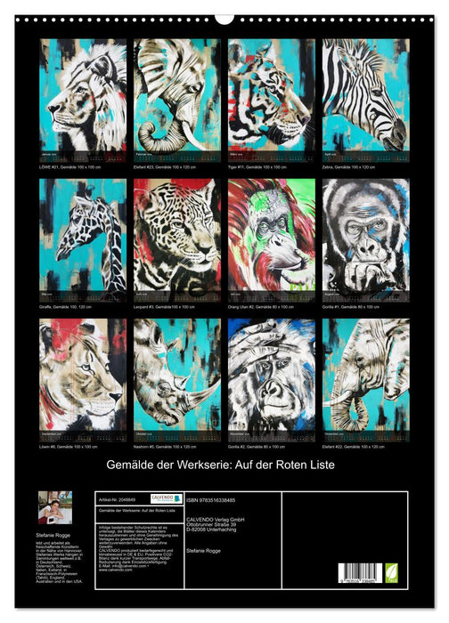 Gemälde der Werkserie: Auf der Roten Liste (CALVENDO Wandkalender 2026)