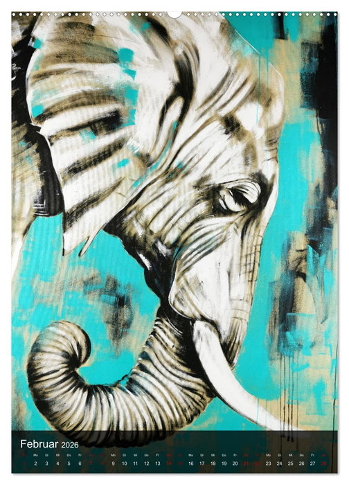 Gemälde der Werkserie: Auf der Roten Liste (CALVENDO Wandkalender 2026)