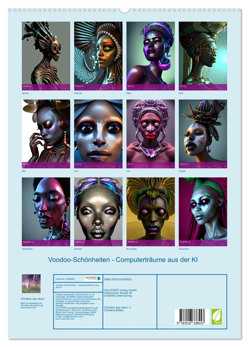 Voodoo-Schönheiten - Computerträume aus der KI (CALVENDO Premium Wandkalender 2026)
