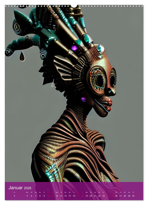 Voodoo-Schönheiten - Computerträume aus der KI (CALVENDO Premium Wandkalender 2026)