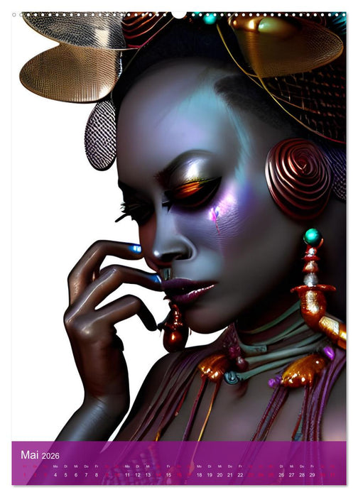 Voodoo-Schönheiten - Computerträume aus der KI (CALVENDO Premium Wandkalender 2026)