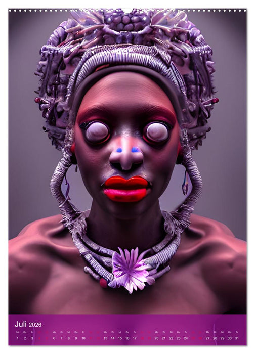Voodoo-Schönheiten - Computerträume aus der KI (CALVENDO Premium Wandkalender 2026)