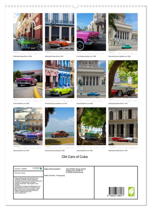 Old Cars of Cuba (CALVENDO Premium Wandkalender 2026)