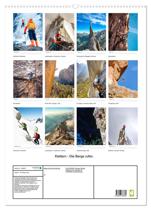 Klettern - Die Berge rufen. (CALVENDO Wandkalender 2026)