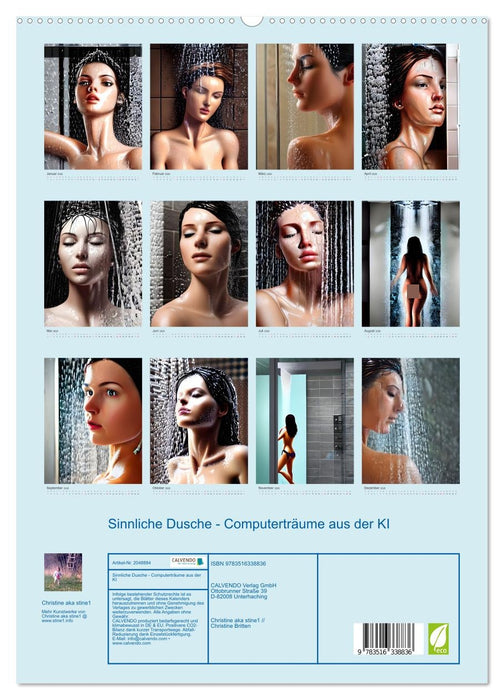 Sinnliche Dusche - Computerträume aus der KI (CALVENDO Premium Wandkalender 2026)