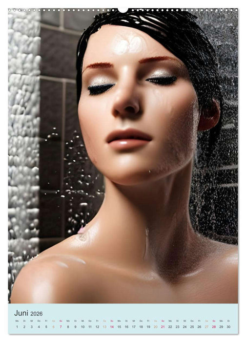 Sinnliche Dusche - Computerträume aus der KI (CALVENDO Premium Wandkalender 2026)