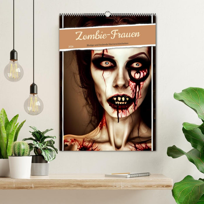 Zombie-Frauen - Blutige und faulende Horrorschönheiten (CALVENDO Wandkalender 2026)