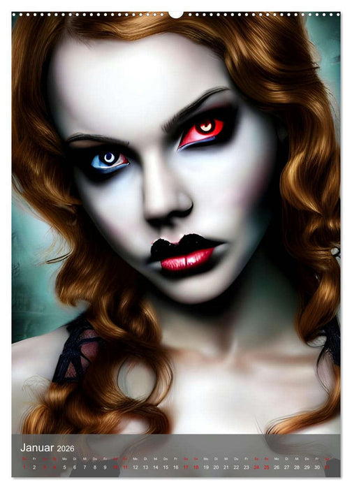 Zombie-Frauen - Blutige und faulende Horrorschönheiten (CALVENDO Wandkalender 2026)