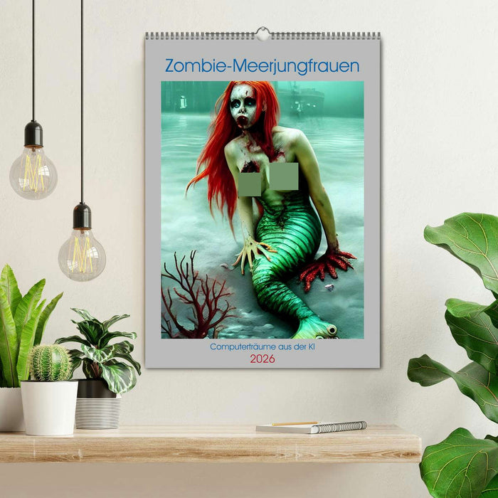 Zombie-Meerjungfrauen - Computerträume aus der KI (CALVENDO Wandkalender 2026)