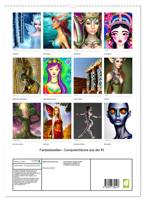 Fantasiewelten - Computerträume aus der KI (CALVENDO Premium Wandkalender 2026)