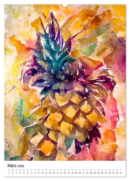 Bitte Vegetarisch! - Beliebtes Obst und Gemüse in Aquarell (CALVENDO Premium Wandkalender 2026)