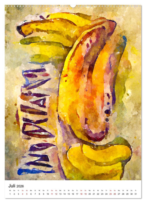 Bitte Vegetarisch! - Beliebtes Obst und Gemüse in Aquarell (CALVENDO Premium Wandkalender 2026)