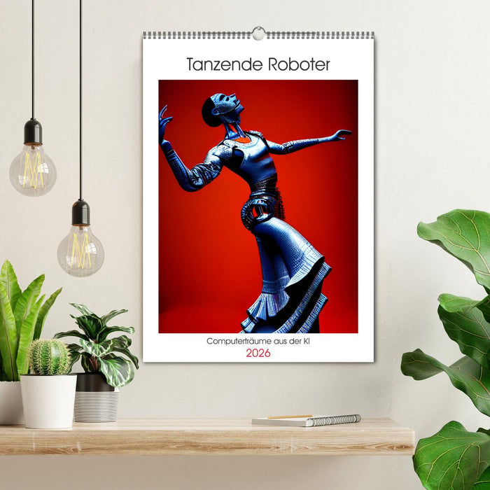 Tanzende Roboter - Computerträume aus der KI (CALVENDO Wandkalender 2026)