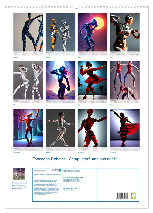 Tanzende Roboter - Computerträume aus der KI (CALVENDO Wandkalender 2026)