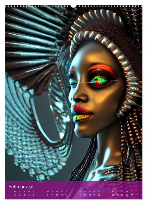 Voodoo-Schönheiten - Computerträume aus der KI (CALVENDO Wandkalender 2026)